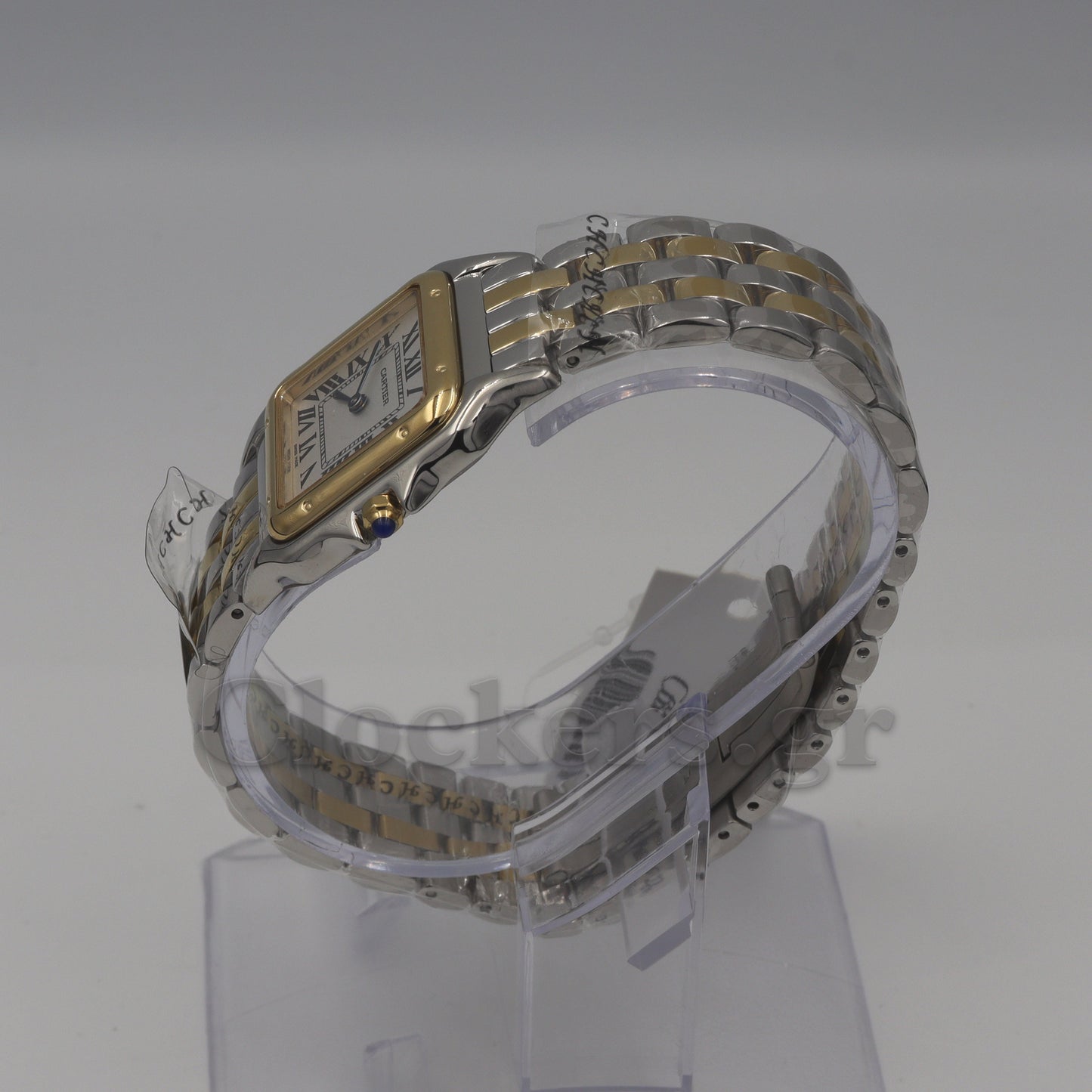 Cartier Panthère 2 Row 18k Gold Steel Date Roman Dial with