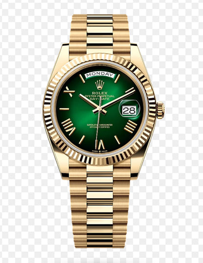 DAY-DATE II  40 MM OYSTER GREEN DIAL STICK MARKERS