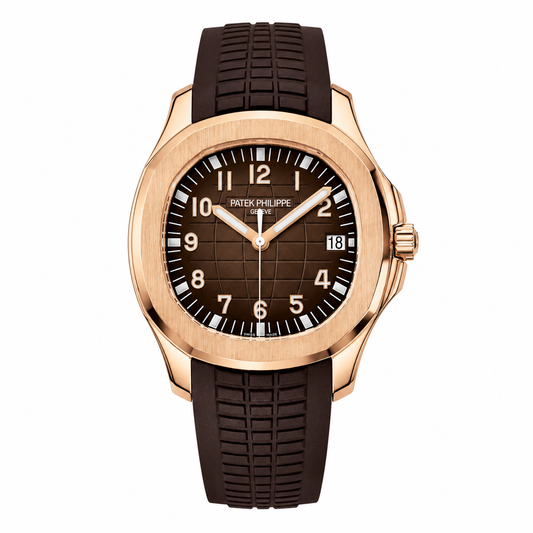 PATEK PHILIPPE AQUANAUT DUAL TIME BRAWN DIAL AUTOMATIC MEN’S WATCH 5164A-001 CLONE