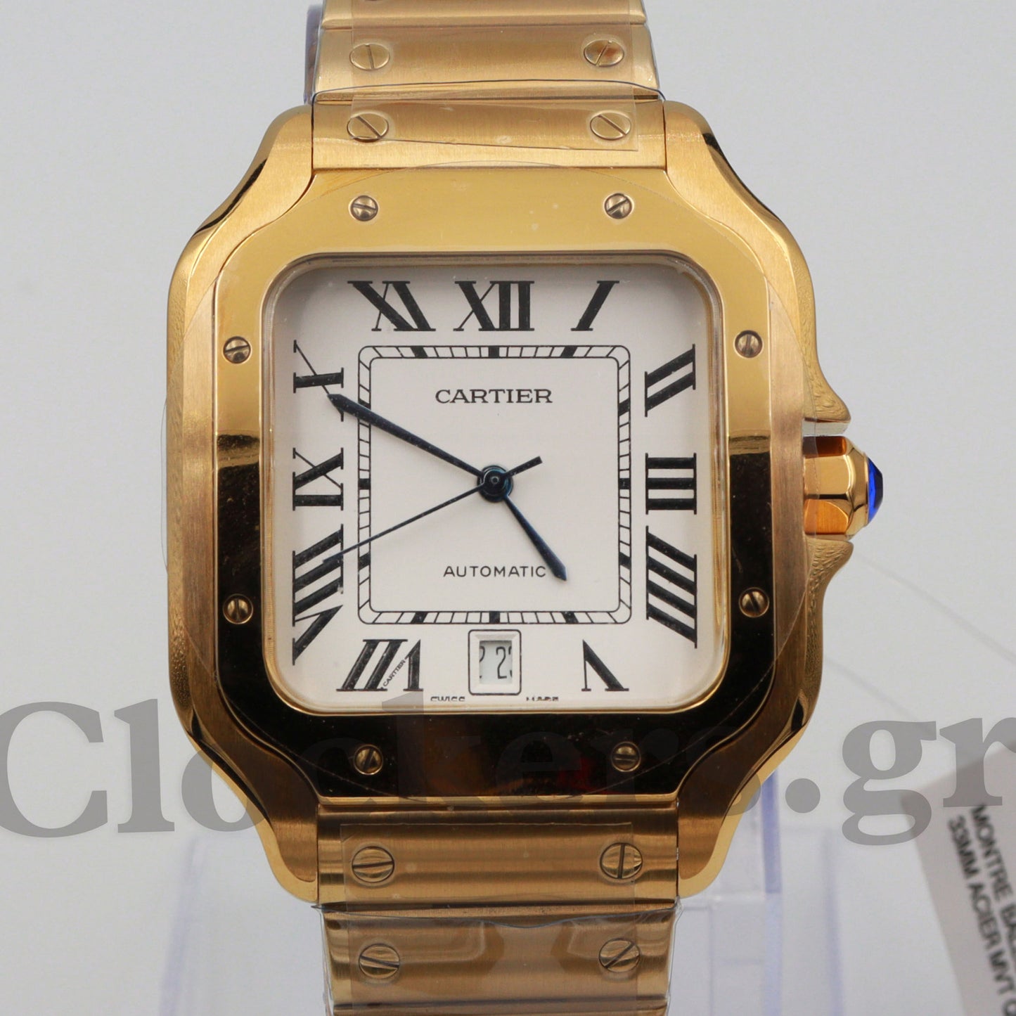 SANT0S DE CARTIER WATCH LARGE MODEL, AUTOMATIC,  GOLD,  INTERCHANGEABLE