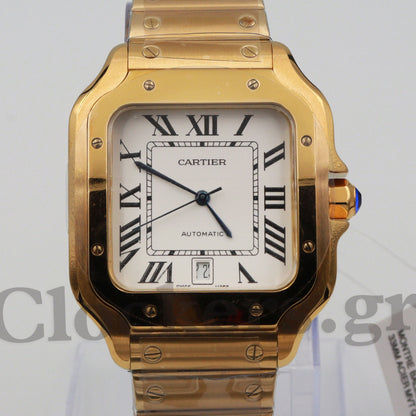 SANT0S DE CARTIER WATCH LARGE MODEL, AUTOMATIC,  GOLD,  INTERCHANGEABLE