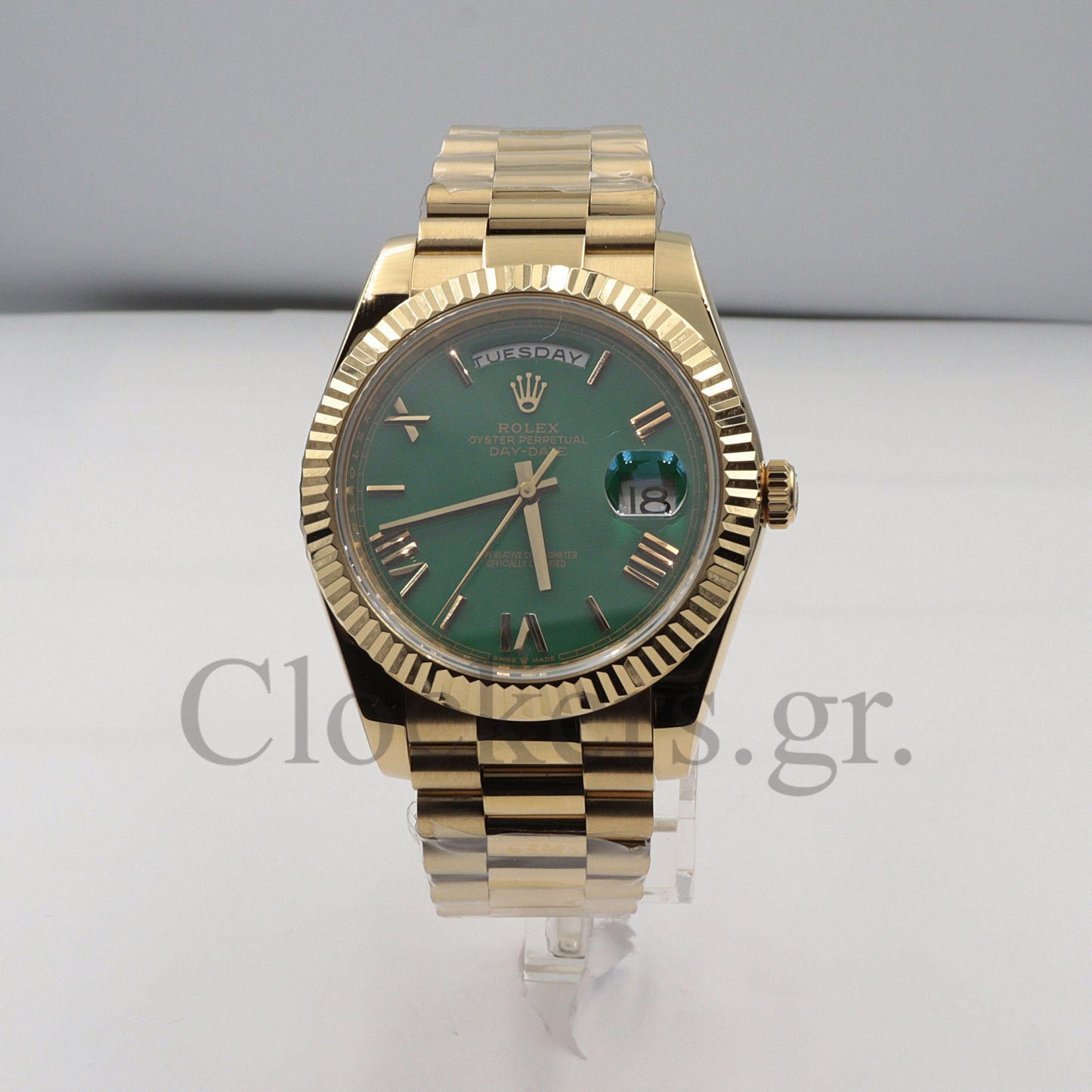 DAY-DATE II  40 MM OYSTER GREEN DIAL STICK MARKERS