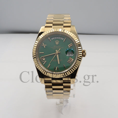 DAY-DATE II  40 MM OYSTER GREEN DIAL STICK MARKERS