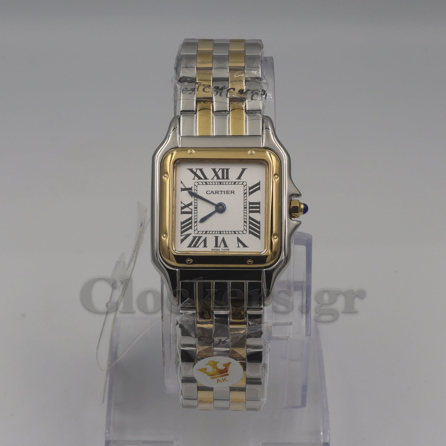 Cartier Panthère 2 Row 18k Gold Steel  Date Roman Dial with