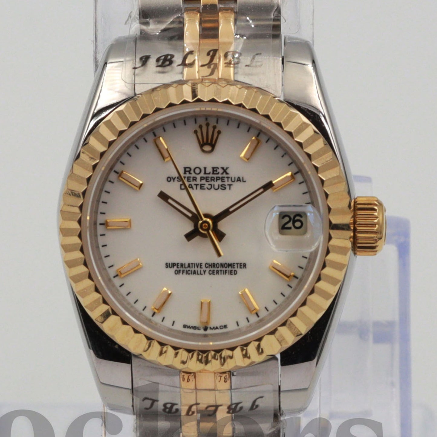 LADY DATEJUST CHAMPAGNE 28MM DIAL STEEL AND 18K YELLOW GOLD 2-TONE WATCH