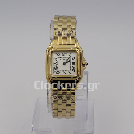CARTIER PANTHÈRE  18K GOLD  DATE ROMAN DIAL WITH