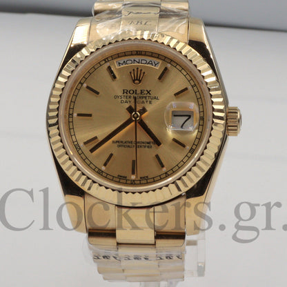 DAY-DATE II 36 MM GOLD GOLD STICKS MARKET
