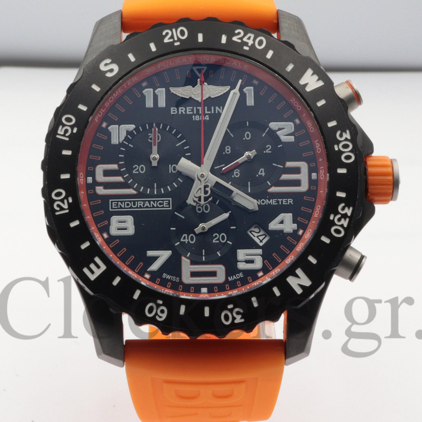 BRΕITLIΝG ENDURANCE PRO CHRONOGRAPH SUPER QUARTZ 44MM BLACK DIAL MENS WATCH ORANGE X82310D51B1S1