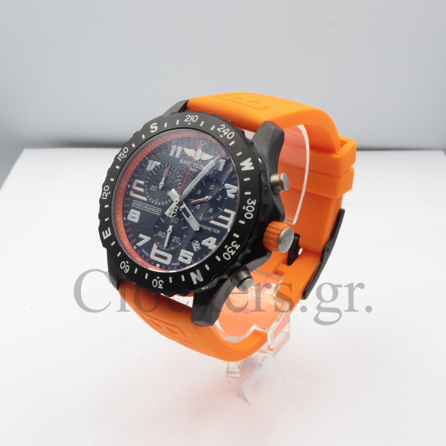 BRΕITLIΝG ENDURANCE PRO CHRONOGRAPH SUPER QUARTZ 44MM BLACK DIAL MENS WATCH ORANGE X82310D51B1S1