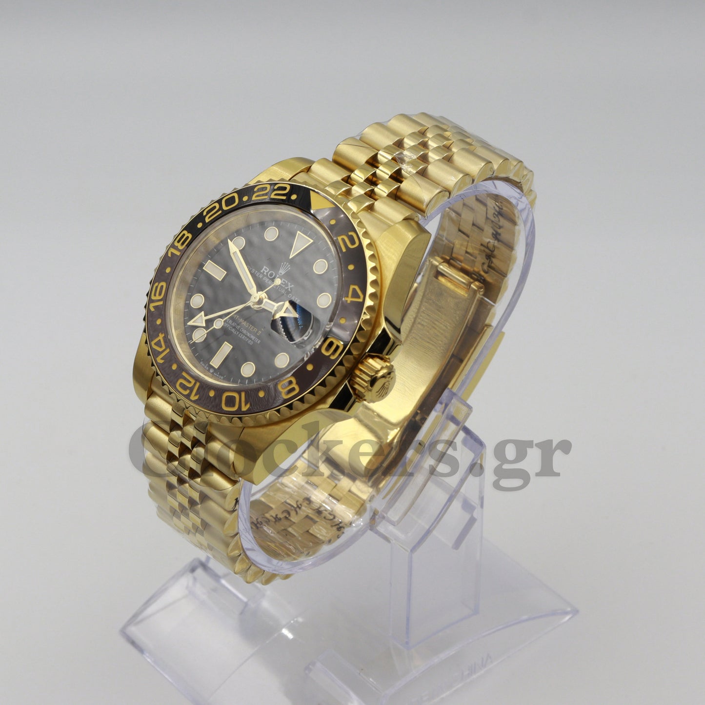 ROLEX GMT-MASTER II YELLOW GOLD BLACK DIAL CERAMIC BEZEL 40MM