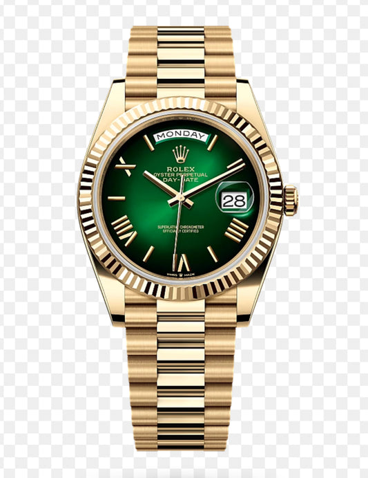 DAY-DATE II  40 MM OYSTER GREEN DIAL STICK MARKERS