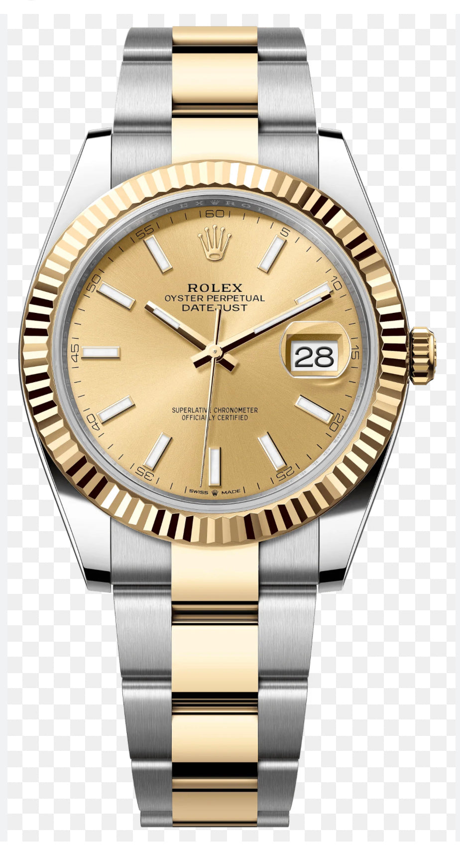 DATEJUST 41MM 2-TONE GOLD GOLD DIAL STICK MARKERS CLONE