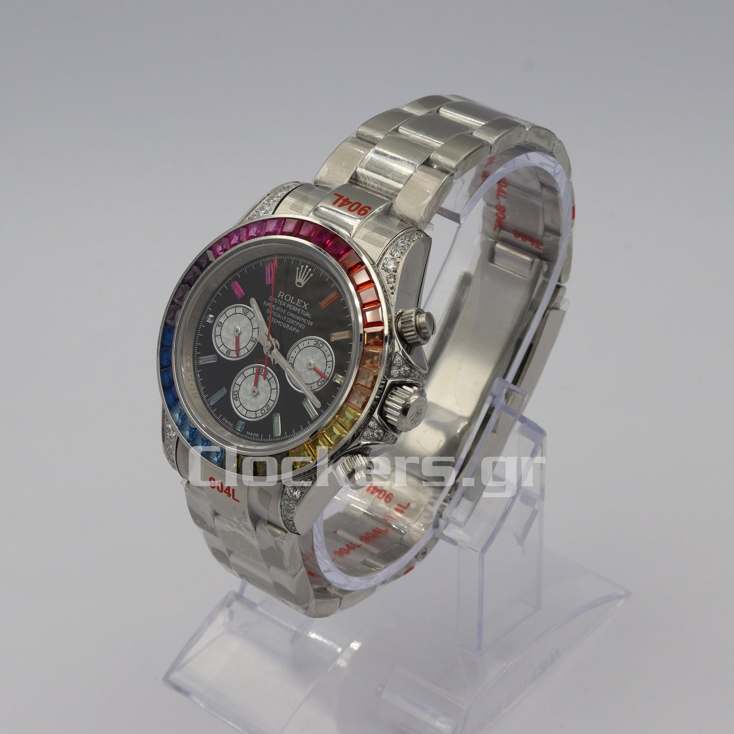 C0SMOGRAPH DAYT0NA BLACK DIAL SILVER RAINBOW 40MM