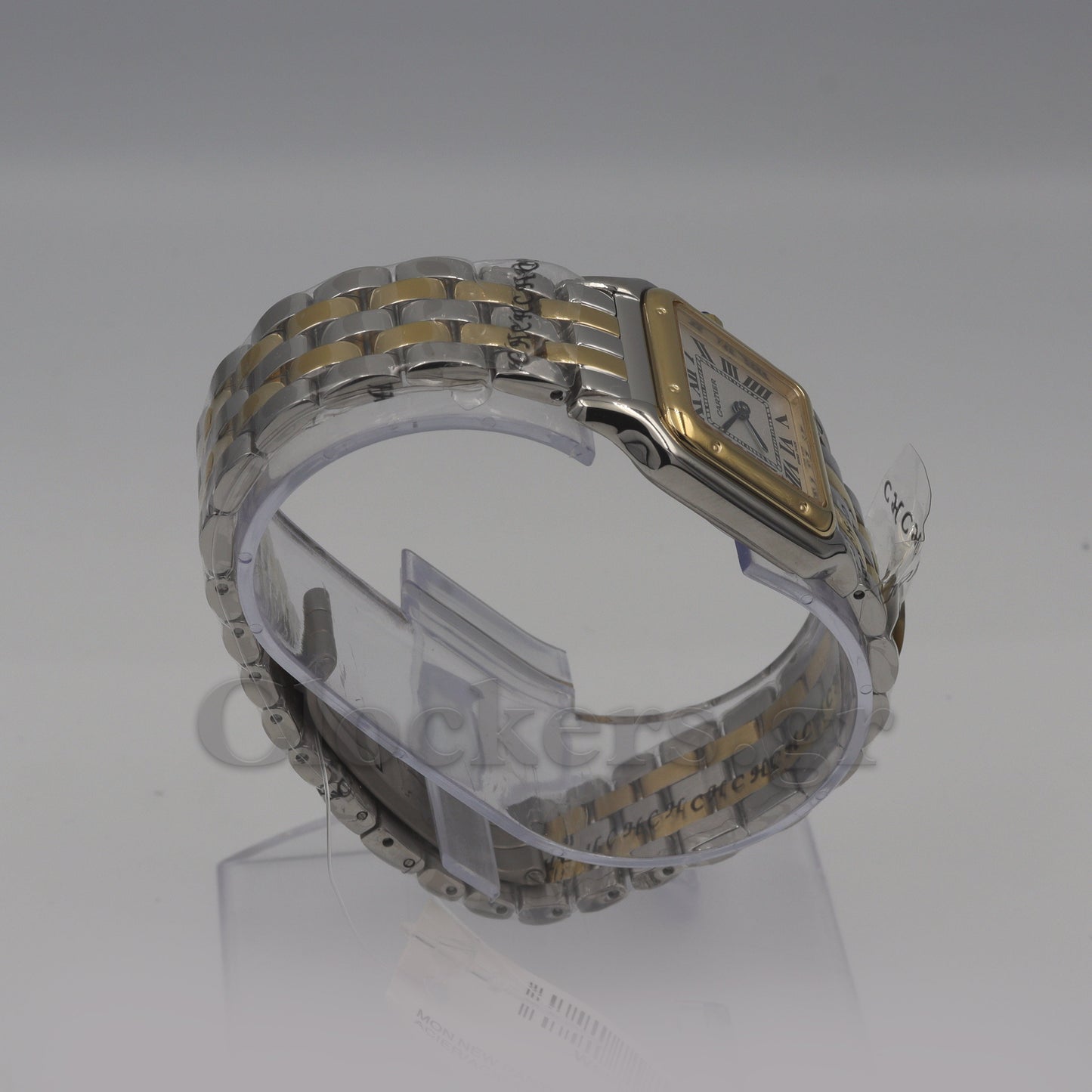 Cartier Panthère 2 Row 18k Gold Steel  Date Roman Dial with