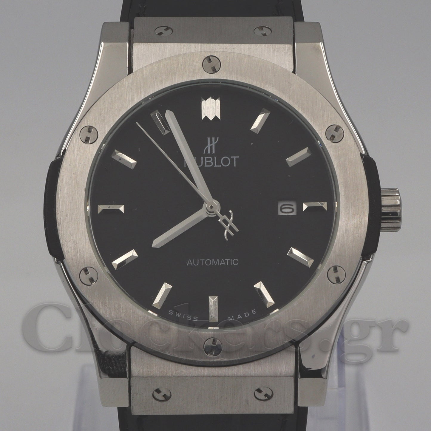HUBLOT CLASSIC FUSION KING  WATCH - 42 MM - BLACK DIAL - SS BLACK RUBBER  STRAP