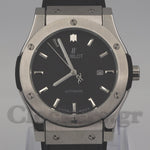 HUBLOT CLASSIC FUSION KING  WATCH - 42 MM - BLACK DIAL - SS BLACK RUBBER  STRAP