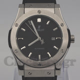 HUBLOT CLASSIC FUSION KING  WATCH - 42 MM - BLACK DIAL - SS BLACK RUBBER  STRAP