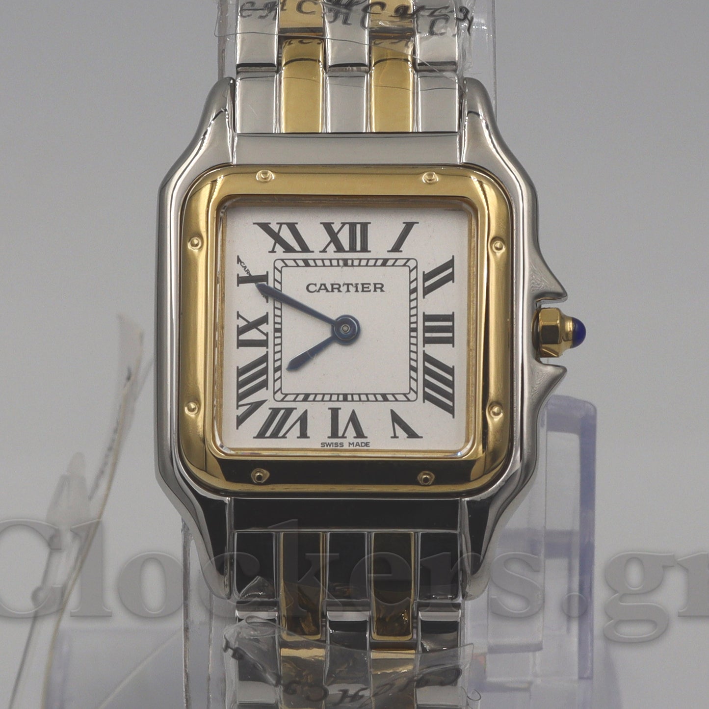 Cartier Panthère 2 Row 18k Gold Steel  Date Roman Dial with