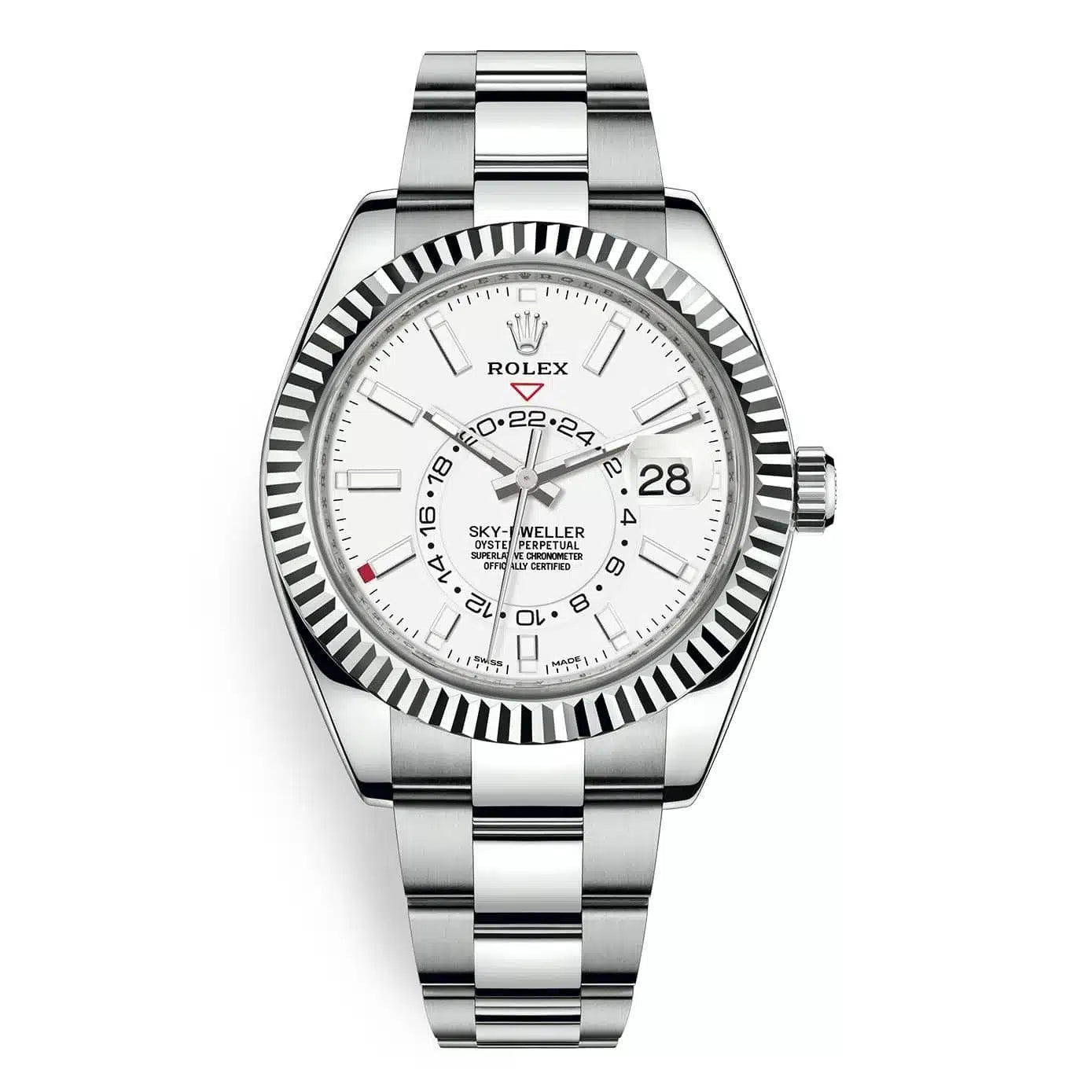 SKY-DWELLER SS WHITE DIAL STICK MARKERS CLONE