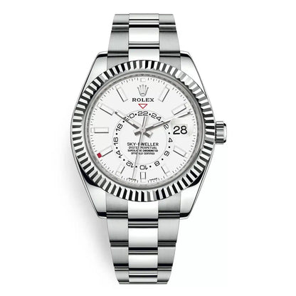 SKY-DWELLER SS WHITE DIAL STICK MARKERS CLONE