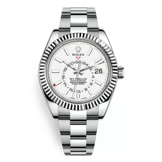 SKY-DWELLER SS WHITE DIAL STICK MARKERS CLONE