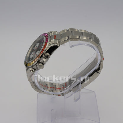 C0SMOGRAPH DAYT0NA BLACK DIAL SILVER RAINBOW 40MM