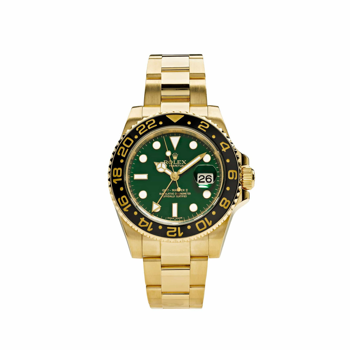 GMT-MASTER II SS GOLD GREEN CERAMIC BEZEL 40MM CLONE