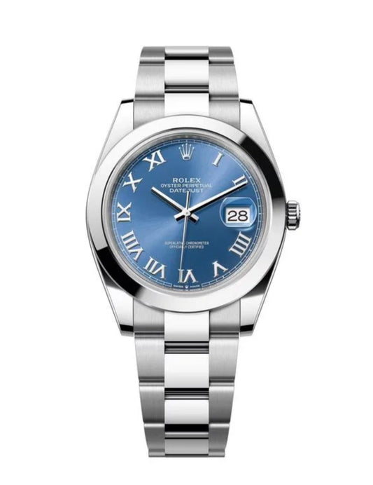 DATEJUST 41MM SS BLUE DIAL ROMAN MARKERS