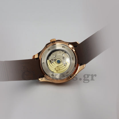 PATEK PHILIPPE AQUANAUT DUAL TIME BRAWN DIAL AUTOMATIC MEN’S WATCH 5164A-001 CLONE
