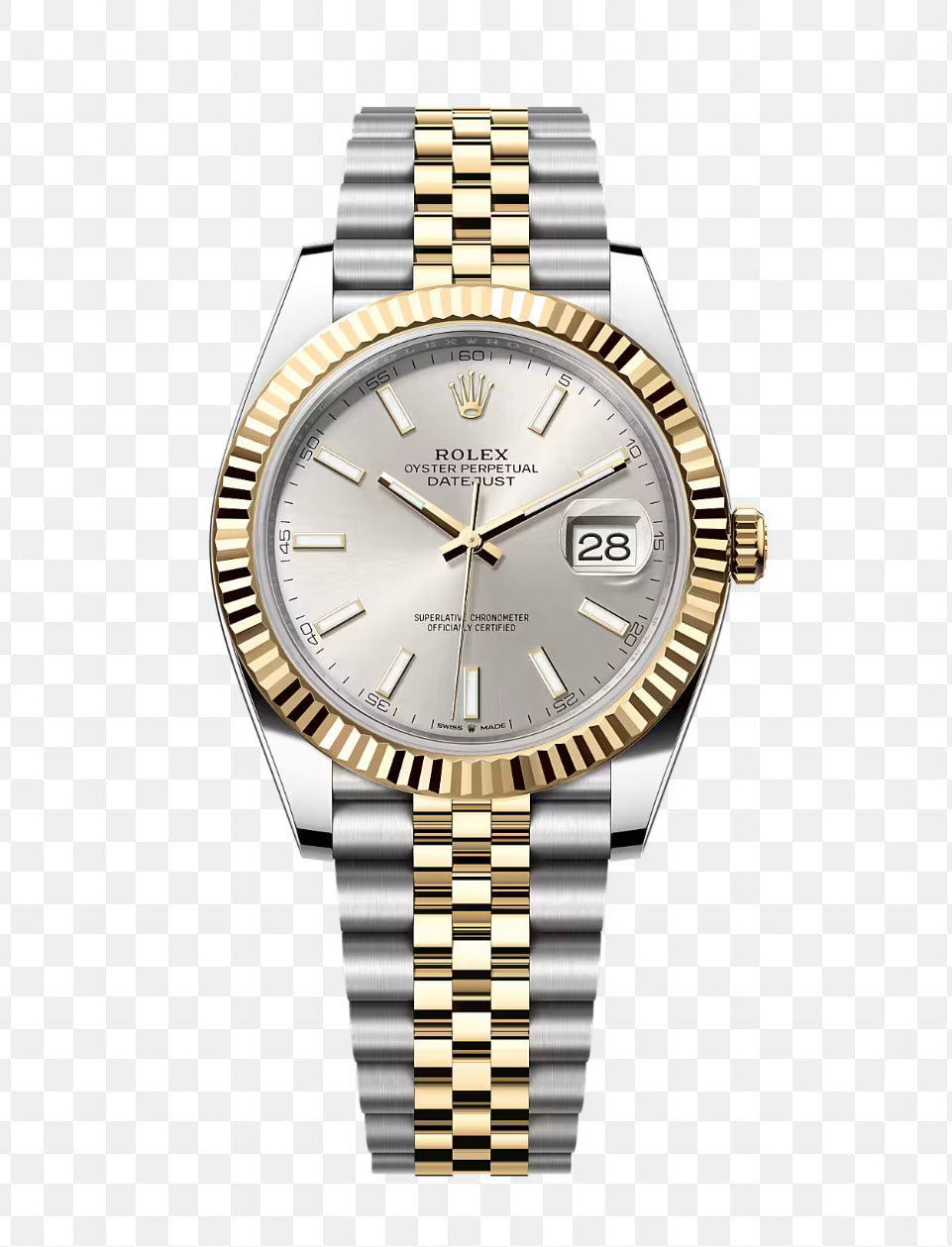 DATEJUST 41MM 2-TONE GOLD GRAY DIAL STICK MARKERS clone