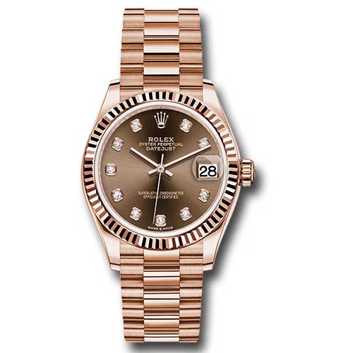 DATEJUST 31MM GOLD OYSTER  ROSE GOLD DIAL DIAMONDS MARKERS