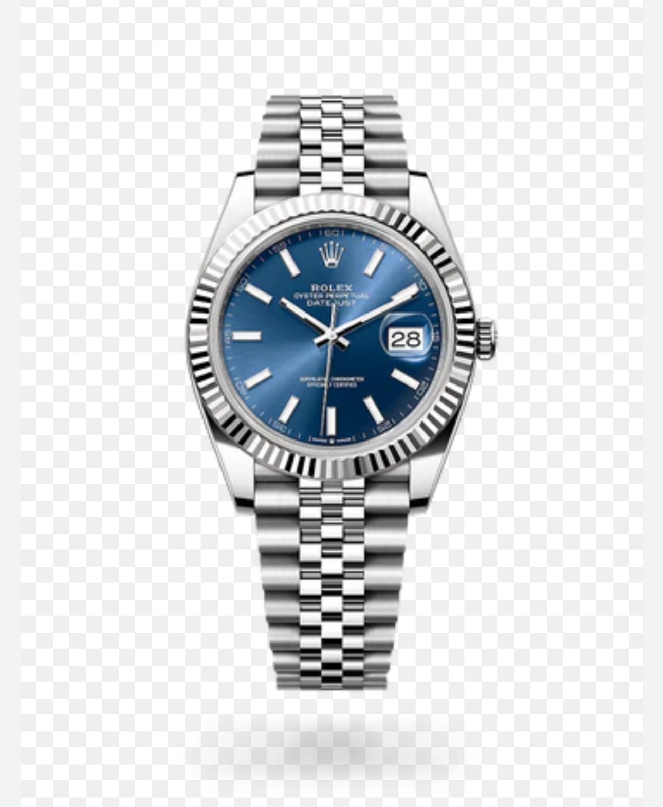 DATE JUST SS 41MM BLUE DIAL STICK MARKERS JUBILEE