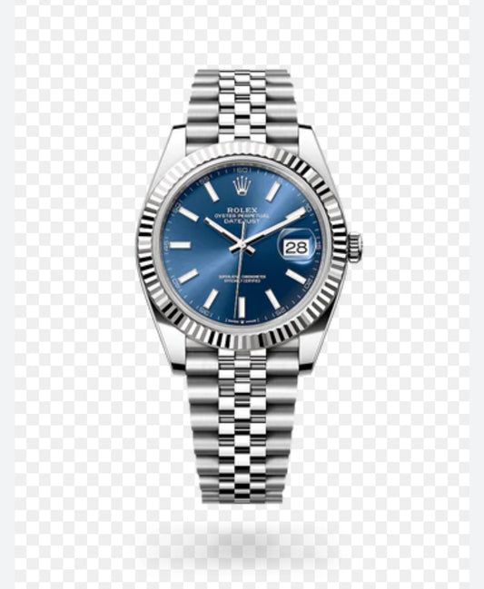 DATE JUST SS 41MM BLUE DIAL STICK MARKERS JUBILEE