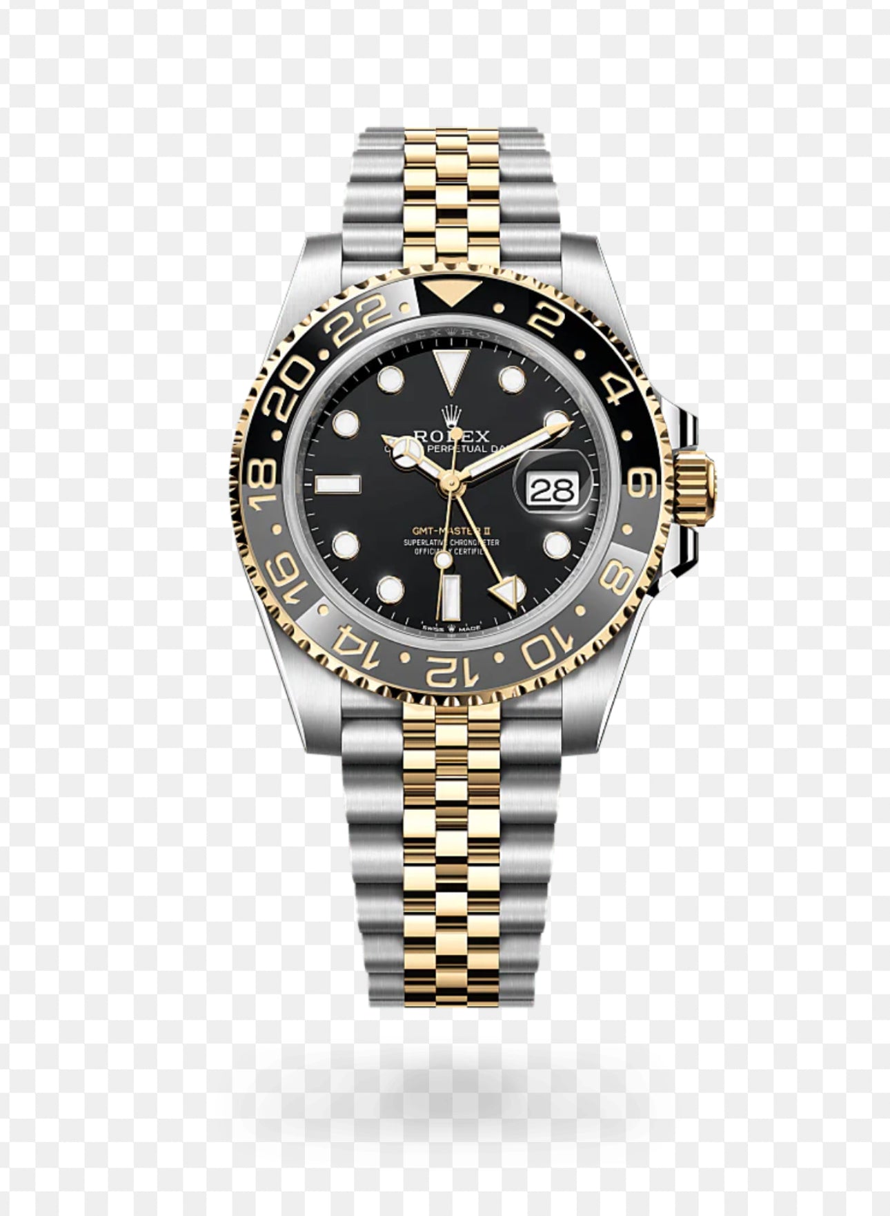 GMT-MASTER II 2-TONE GOLD BLACK DIAL CERAMIC BEZEL 40MM