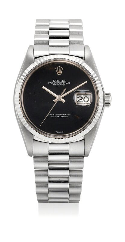 PRESIDENT DAY-DATE 18K WATCH SS BLACK ONYX DIAL 118208
