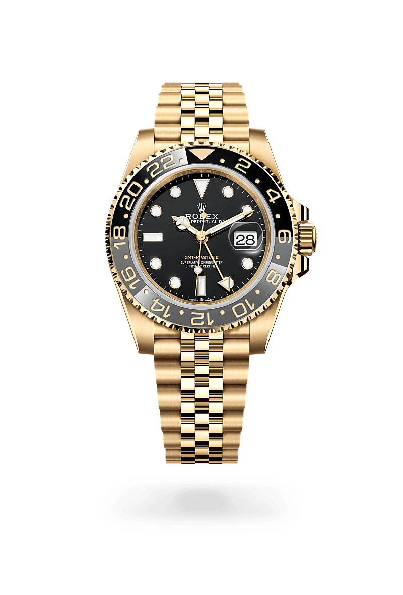 ROLEX GMT-MASTER II YELLOW GOLD BLACK DIAL CERAMIC BEZEL 40MM