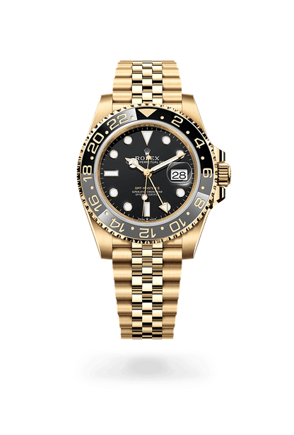 ROLEX GMT-MASTER II YELLOW GOLD BLACK DIAL CERAMIC BEZEL 40MM