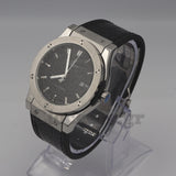 HUBLOT CLASSIC FUSION KING  WATCH - 42 MM - BLACK DIAL - SS BLACK RUBBER  STRAP