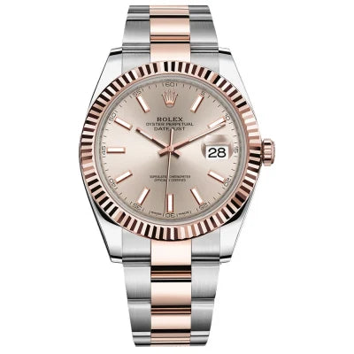 DATEJUST 36MM 2-TONE BRONZE PINK DIAL STICK MARKERS