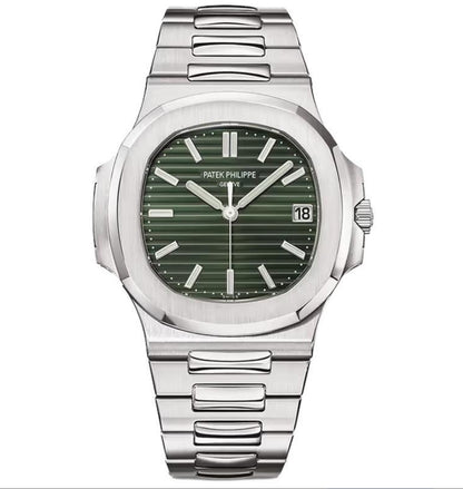 PATEK PHILIPPE NAUTILUS SILVER BRACELET GREEN DIAL