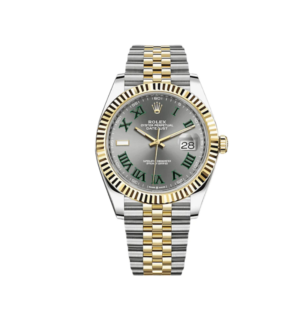 DATEJUST 41 MM 2-TONE OYSTER FLUTED GRAY ROMAN CLONE