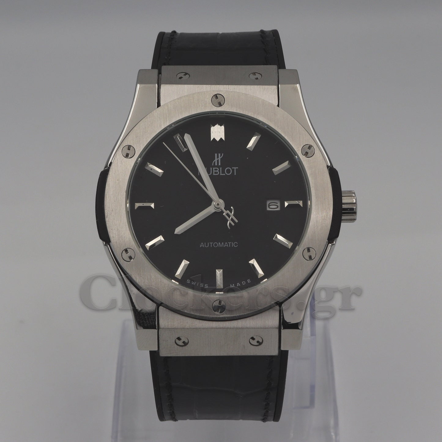 HUBLOT CLASSIC FUSION KING  WATCH - 42 MM - BLACK DIAL - SS BLACK RUBBER  STRAP