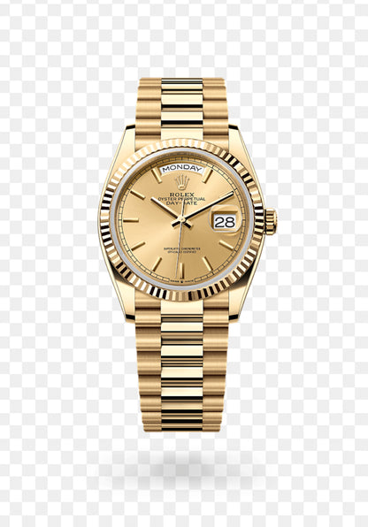 DAY-DATE II 36 MM GOLD GOLD STICKS MARKET
