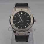 HUBLOT CLASSIC FUSION KING  WATCH - 42 MM - BLACK DIAL - SS BLACK RUBBER  STRAP