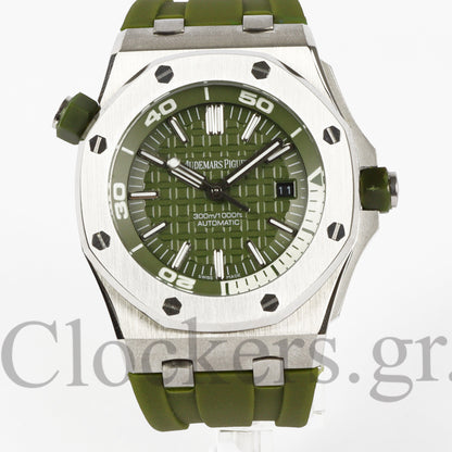 AUDEMARS PIGUET ROYAL OAK OFFSHORE DIVER 15710ST.OO.A052CA.01 KHAKI INDEX STAINLESS STEEL RUBBER  CLONE