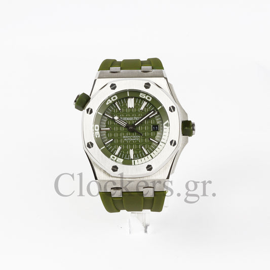AUDEMARS PIGUET ROYAL OAK OFFSHORE DIVER 15710ST.OO.A052CA.01 KHAKI INDEX STAINLESS STEEL RUBBER  CLONE