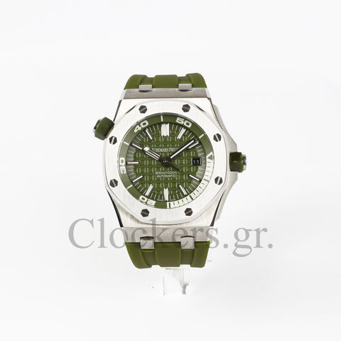 AUDEMARS PIGUET ROYAL OAK OFFSHORE DIVER 15710ST.OO.A052CA.01 KHAKI INDEX STAINLESS STEEL RUBBER  CLONE