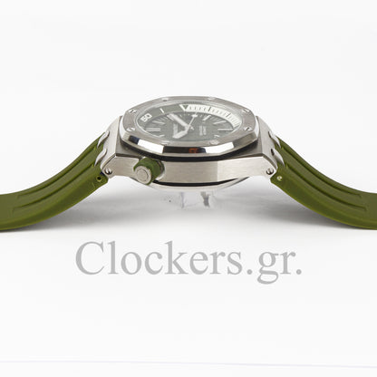 AUDEMARS PIGUET ROYAL OAK OFFSHORE DIVER 15710ST.OO.A052CA.01 KHAKI INDEX STAINLESS STEEL RUBBER  CLONE