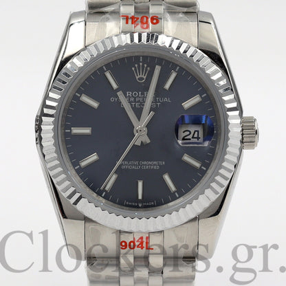 DATEJUST 36 MM SS SILVER JUBILEE BLACK DIAL STCIKS MARKERS