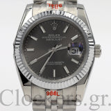 DATEJUST 41MM - 36 MM SS SILVER JUBILEE GRAY DIAL STCIKS MARKERS